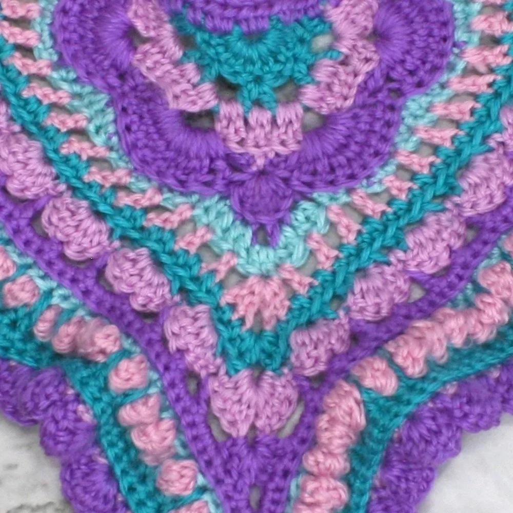 HAND CRAFTED Head Scarf Bandana Crochet Boho Mermaidcore Granny Square Retro